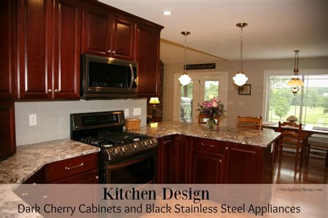 black stainless steel kitchen appliances cherry cabineta|black stainless steel kitchen colors.